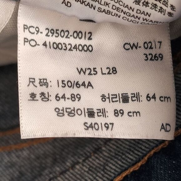 LEVI’S 501 Skinny Jeans in Song for Forever Button Fly Raw Hem 25 - Picture 7 of 7